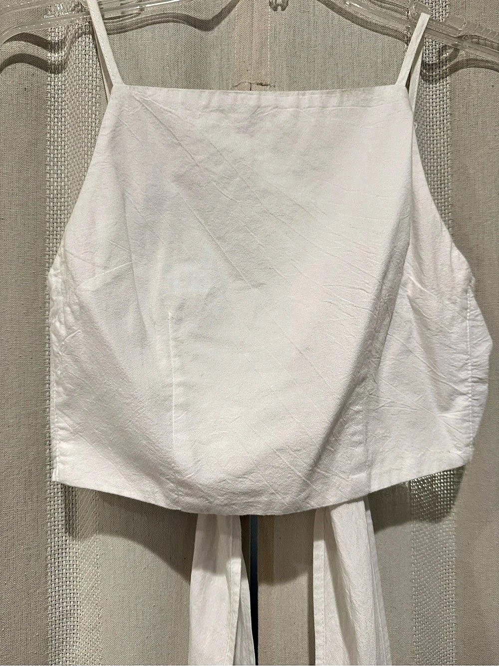 Superdown White Tie-Back Cotton Crop Top Size XXS Like New